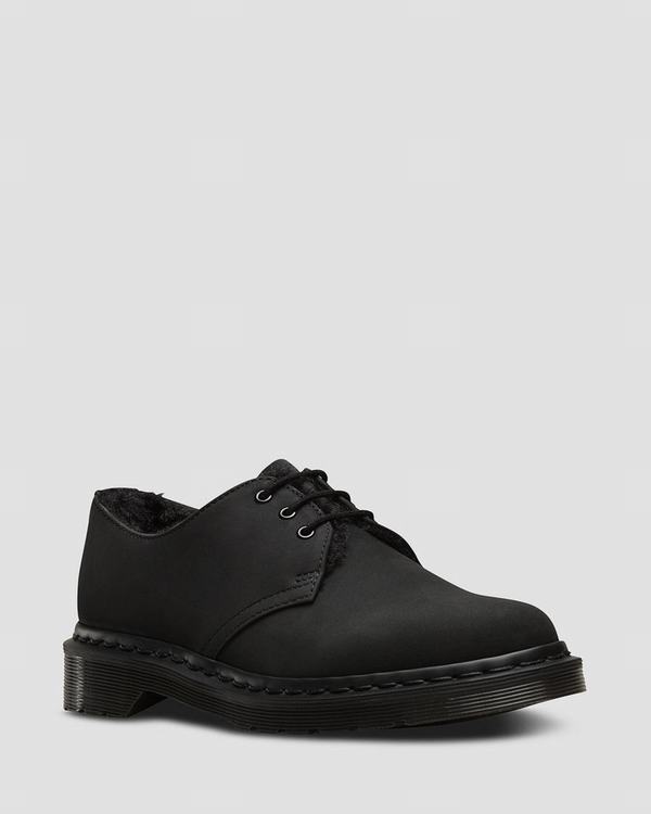 Dr Martens Dámské Polobotky 1461 Mono Fur Lined Černé, CZ-248173